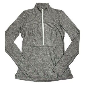Lululemon Define Pullover 1/2 Zip Heathered Slate Long Sleeve Shirt Running Sz 6